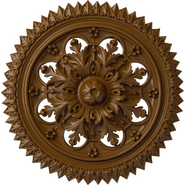 Ekena Millwork York Ceiling Medallion (Fits Canopies up to 3 5/8"), Hand-Painted Smokey Topaz, 21 5/8"OD x 2 1/2"P CM21YOSTF - main